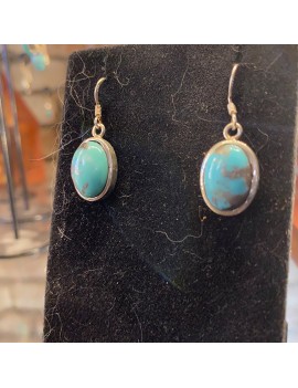 boucles d'oreilles en argent & Turquoise d'Arizona