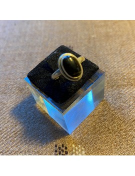 bague en argent &   onyx noir